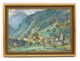 John Livesey, Untitled, Tessia) Oil on board Signed lower left 53 x 79cm