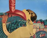 Pierre, Untitled, 1931-2007) La carte du 'tendre' 1960s collage on canvas