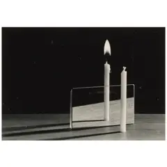 Parallax (Candles) by Berenice Abbott, c. 1960, Gelatin silver print; signed in pencil and the photographer's '50 Commerce Street' studio stamp, sold Apr 2026