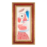 David Hockney, Self-Portrait, July 1986 (MCAT 295), 1986, Home-made print in colors executed on office copy machine on two sheets of Arches Text laid paper (as issued)