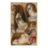 Pierre-Auguste Renoir, Étude de têtes et de buste de Maillol, circa 1907, oil on canvas laid down on canvas