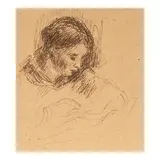 Pierre-Auguste Renoir, Tête de femme (Gabrielle), 1895, pen and ink on paper