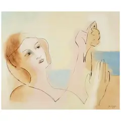 Léopold Survage, Femme au poisson, 1930, oil on canvas mounted to panel