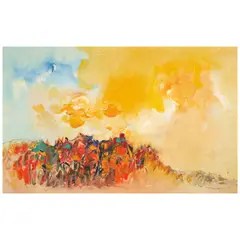 Ralph Rosenborg, American Landscape with Yellow Sky, 1970-1971, oil on canvas