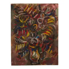 Florero by René Portocarrero, 1964, oil on board, offered Mar 2026