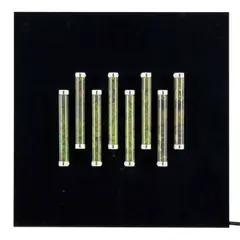 Chromogenic Study #1 by Clint Baclawski, 2015, archival pigment backlight prints, clear polycarbonate tubes, and 6" fluorescent bulbs on black Plexiglas, sold Mar 2026