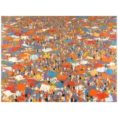 Ablade Glover, Market Scene, 1994, oil on canvas