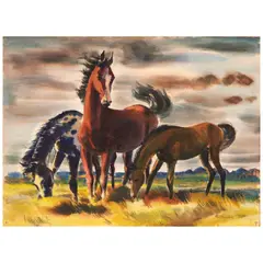 Phil Paradise, Spring Pasture, watercolor and pencil on paper