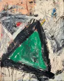 Gene Davis, Untitled (Green Triangle), oil on Masonite
