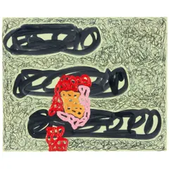 Jonathan Lasker, Untitled (study), 1991, ballpoint pen, marker, and oil on paper