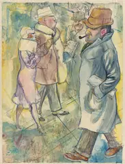 George Grosz, Strasse, Berlin, Um 1929, Aquarell mit Deckweiß, Rohrfeder und Feder in Schwarz auf Papier