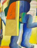 Horst Antes, Rot im blauen Mann, 1965, Acryl auf Leinwand
