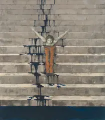 Jonas Burgert, Treppenspringer, 2005, Öl auf Leinwand