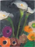 Calla und Anemonen by Emil Nolde, Um 1925, Aquarell auf Japan, sold Dec 2021