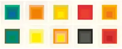 Homage to the Square (Edition Keller I) by Josef Albers, 1970, Original-Leinenkassette mit 10 Farbserigrafien, jeweils auf Velin sowie mit Titelblatt, Impressum und Einführungstext, sold Dec 2020