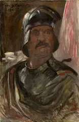 Lovis Corinth, Selbstporträt im Harnisch, 1911, Öl auf Leinwand