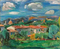 Hans Purrmann, Blick über Florenz“ („Landschaft bei Florenz“), 1935, Öl auf Leinwand