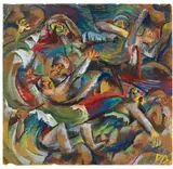 Otto Dix, Schützengraben, Um 1918, Gouache auf bräunlichem Papier