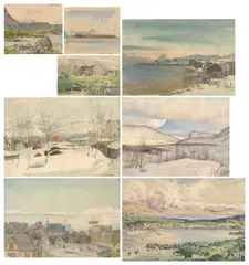 František Friedl, Convoluted Shots of Norway I., 1940s, watercolour, cardboard