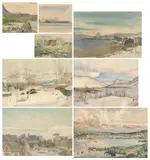 František Friedl, Convoluted Shots of Norway I., 1940s, watercolour, cardboard