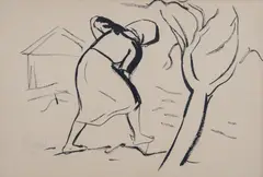 Vojtěch Sedláček, Field Work, 1922, indian ink, cardboard