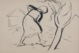 Vojtěch Sedláček, Field Work, 1922, indian ink, cardboard