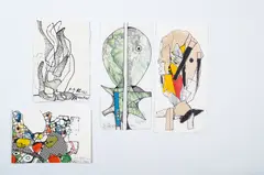 Věra Janoušková, Series of New Year Cards I., 1990s, drawing, collage, cards