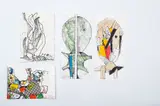 Věra Janoušková, Series of New Year Cards I., 1990s, drawing, collage, cards