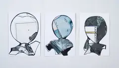 Věra Janoušková, Series of New Year Cards I., 1990s, drawing, collage, cards