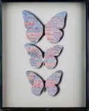 Jiří Kolář, Butterflies, 1969, collage, cardboard, wood