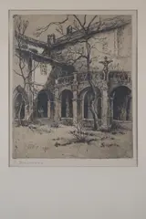 Monastery Still Life at St. James in Prague by Zdenka Braunerová, First third of 20th century, etching, paper, sold Mar 2024