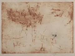 Jaroslav Šerých, A Composition, 1959, etching, paper