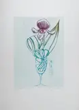 Ota Janeček, Orchid, 1980s, drypoint, paper