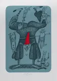 Adolf Born, Clown with a Red Hat, 1983, serigraphy, paper