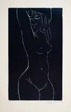 Nude II by Ota Janeček, 1963, linocut, paper, sold Mar 2024