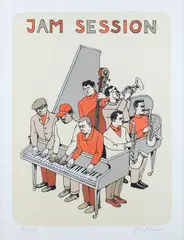 Jiří Slíva, Jam Session, 2009, lithography, paper
