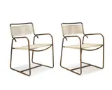 Walter Lamb, Side table and armchairs (3), c. 1950, Brown-Jordan Co
