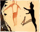 Martin Mull, Seaside Romp, 1994, Watercolor and collage on paper