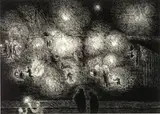 Jennifer Bartlett, Earth: Fireworks, 1995, Charcoal on paper