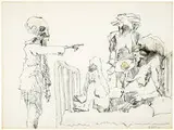 John Altoon, Untitled, 1966, Ink and airbrush on illustration board