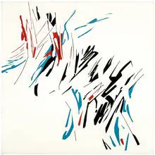 Vim-Vis by June Harwood, 1977, Acrylic on canvas, sold Oct 2016