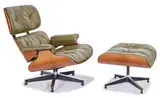 Charles and Ray Eames, Lounge chair and ottoman (2), 1956; this example executed c. 1980