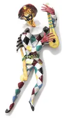 San Polo, Figural Minstrel, c. 1955, Glazed ceramic