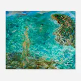 Rex Ashlock, Sea with Figures & White Birds, 1976-80, oil on canvas
