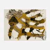 Bill Alpert, Brown and Black Abstraction, ink and acrylic on paper laid to board