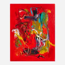 Park and 5th No. 6 by Lamar Briggs, acrylic and mixed media on board, sold Sep 2023