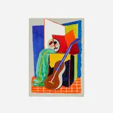 Josef Zenk, Still Life with Guitar, gouache and ink on paper