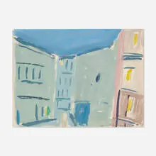 James Lechay, City Scene, 1968, graphite and gouache on paper