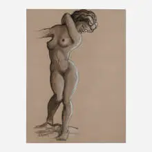 Charles Searles, Nude Study, 1963, charcoal on paper