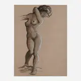 Charles Searles, Nude Study, 1963, charcoal on paper